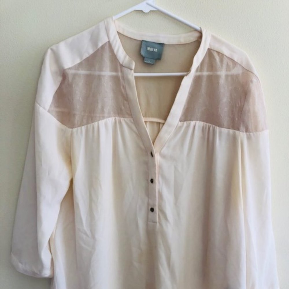 Anthropology Maeve Beige Blouse